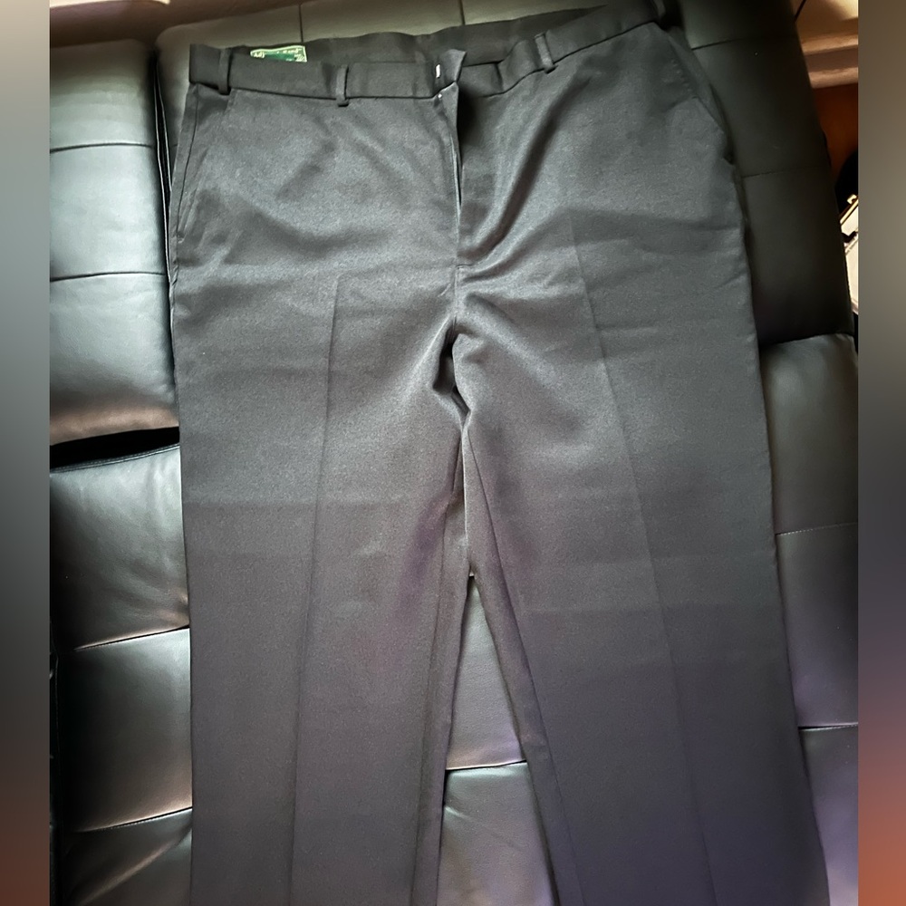 Black Dress Pants with Flat Front Design